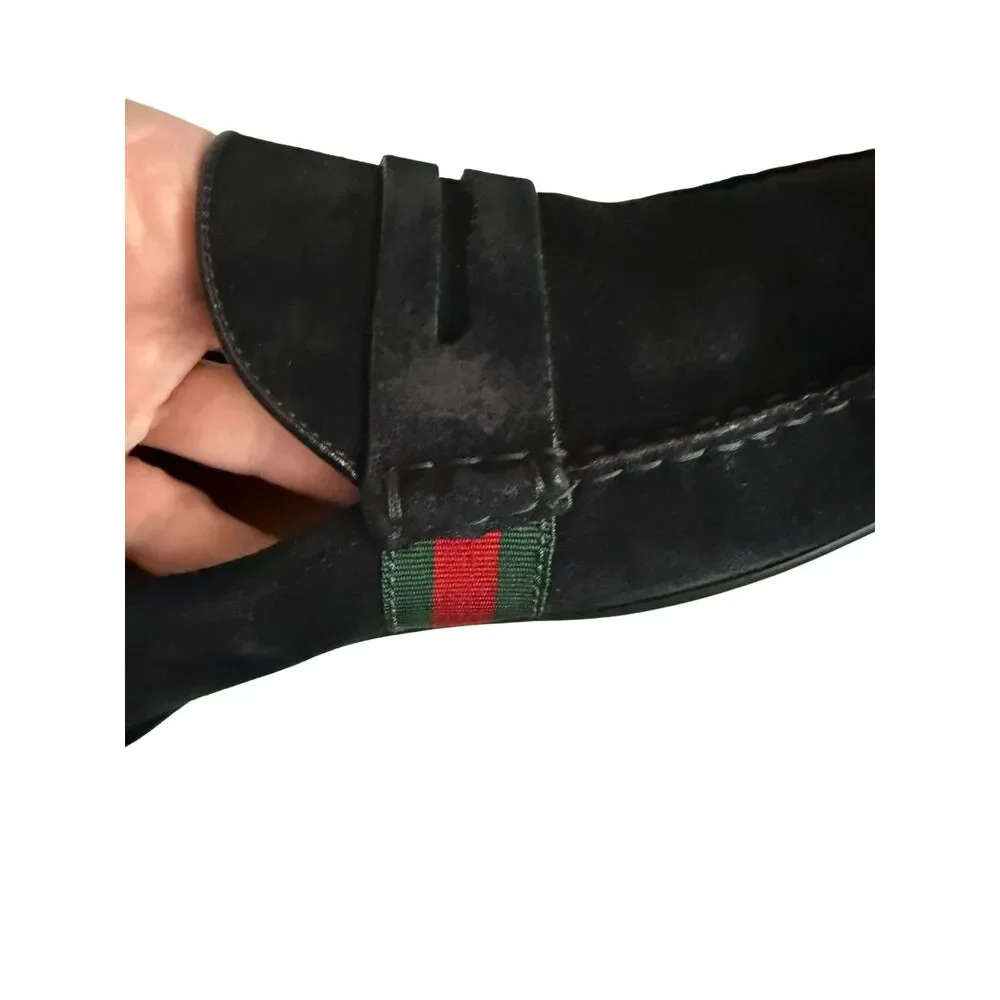 Gucci Black Suede Classic Penny Loafers - Men’s Size 9.5